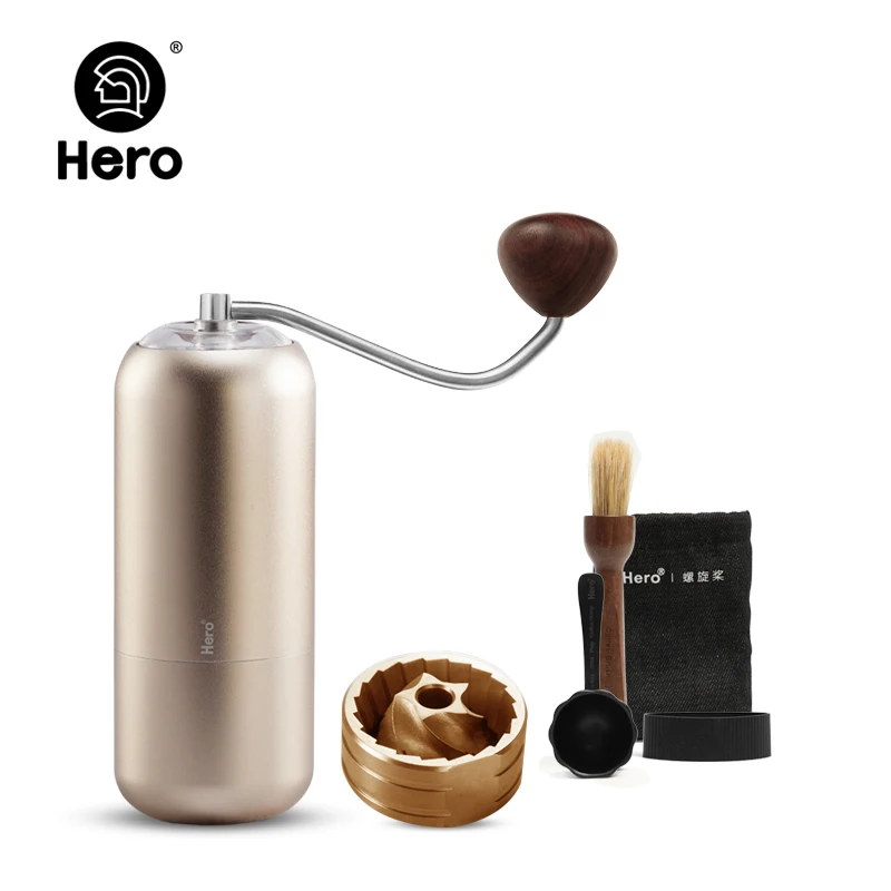 HERO S07 Aluminum Coffee Grinder Portable Coffee Bean Mill Mini Machine 420Stainless Steel Burr Core High Quality Coffee Milling