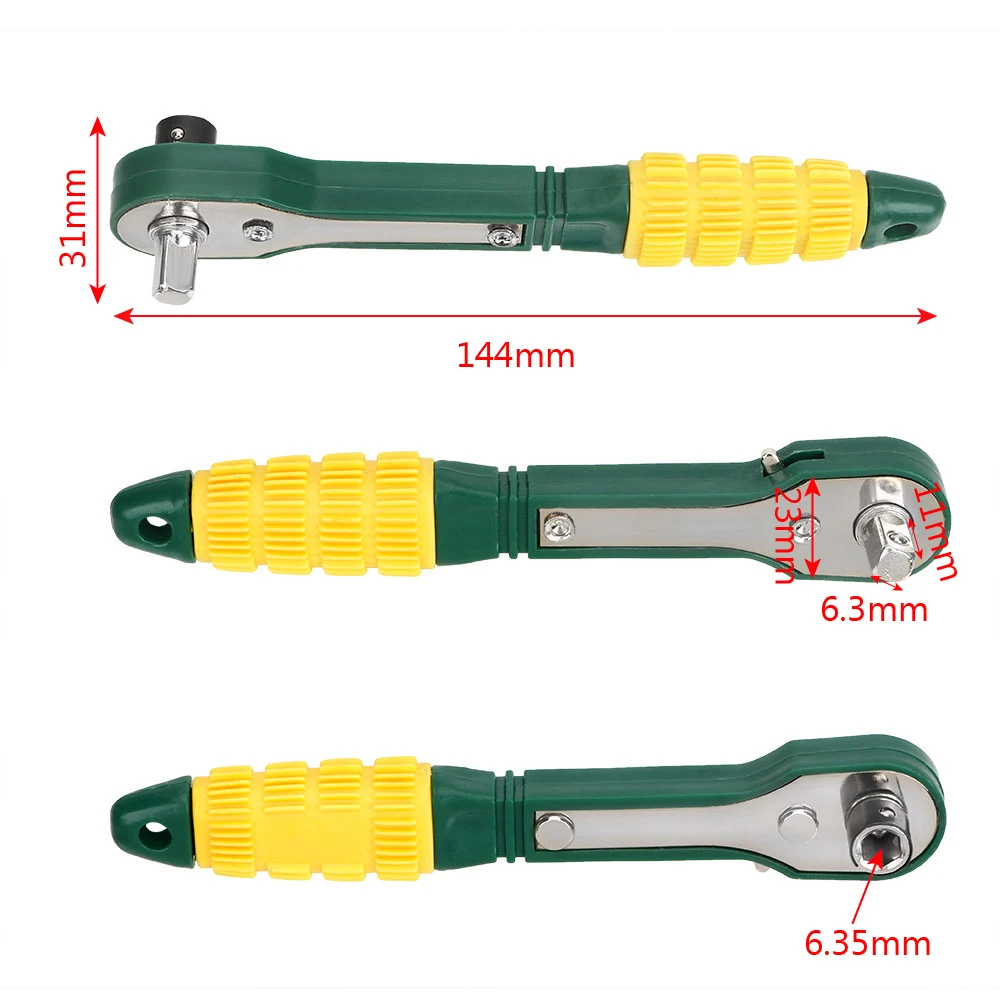 DIYWORK Quick Socket Wrench Tools 1/4 Screwdriver Rod Rapid Ratchet Wrench Adjustable Mini