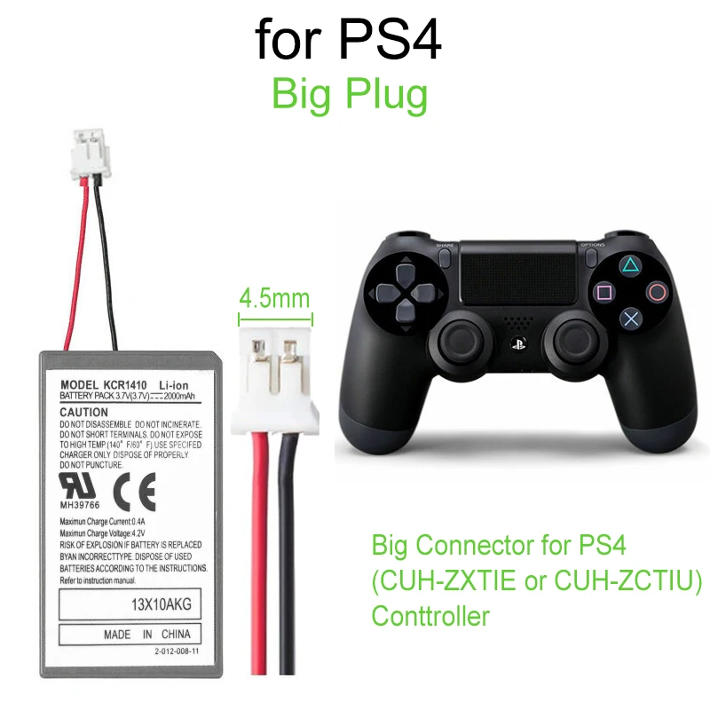 2PCS 2000mAh  FOR Sony Playstation PS4 Dual shock 4 Controller Replacement Battery