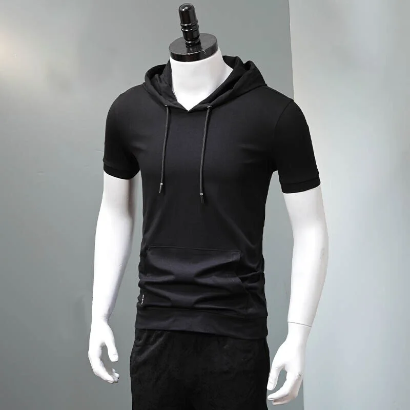 2023 Hooded Cotton Short Sleeve Men\'s Summer Sport breathable Shorts Suitable For Home Leisure And Entertainment Sports Tops