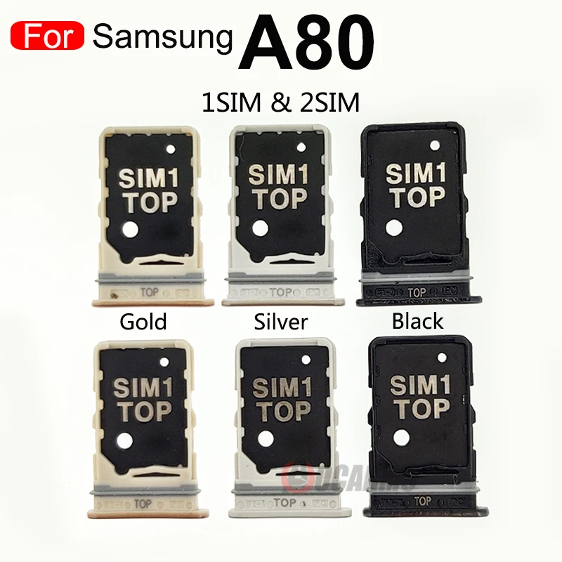 For Samsung Galaxy A80 Dual and Single SIM Card Tray Slot Holder Replacement Part SM-A805F