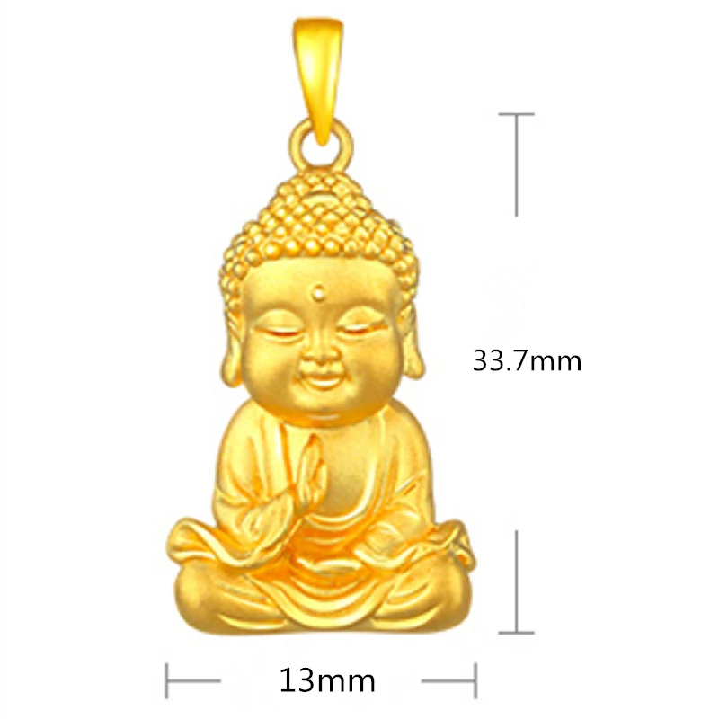 Trendy 3D Gold Squatting Buddha Pendant Necklace Female Choker Accessories Top Quality Silver 925 Chain Necklaces Women Jewelry