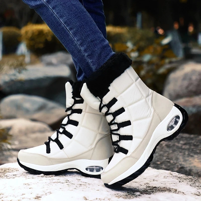 High Quality Waterproof Winter Women Boots Warm Plush Women\'s Snow Boots Outdoor Non-slip Sneakers Fur Platform Ankle Boots