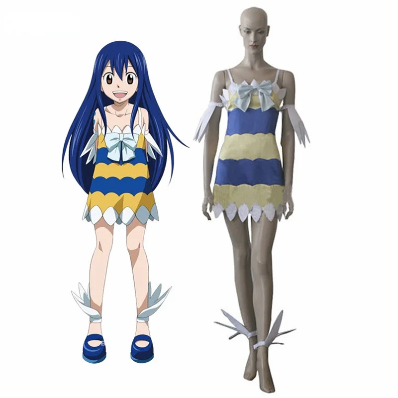 

Fairy Tail Dragon Slayers Wendy Marvell Girl Dress Cosplay Costumes Winry Rockbell Girl Dress