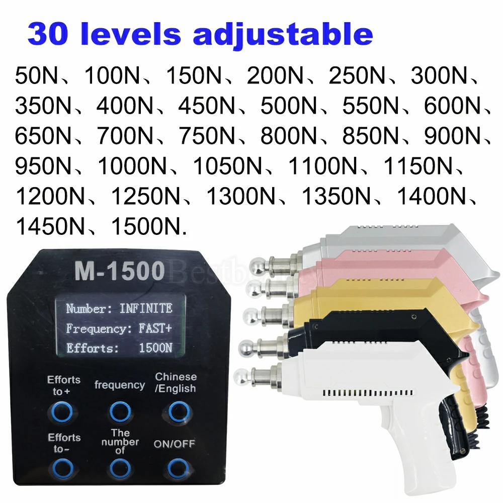 전기 척추 교정 총 카이로프랙틱 조정 도구 30 레벨 1500N 조정 가능한 척추 마사지 이완 바디 마사지