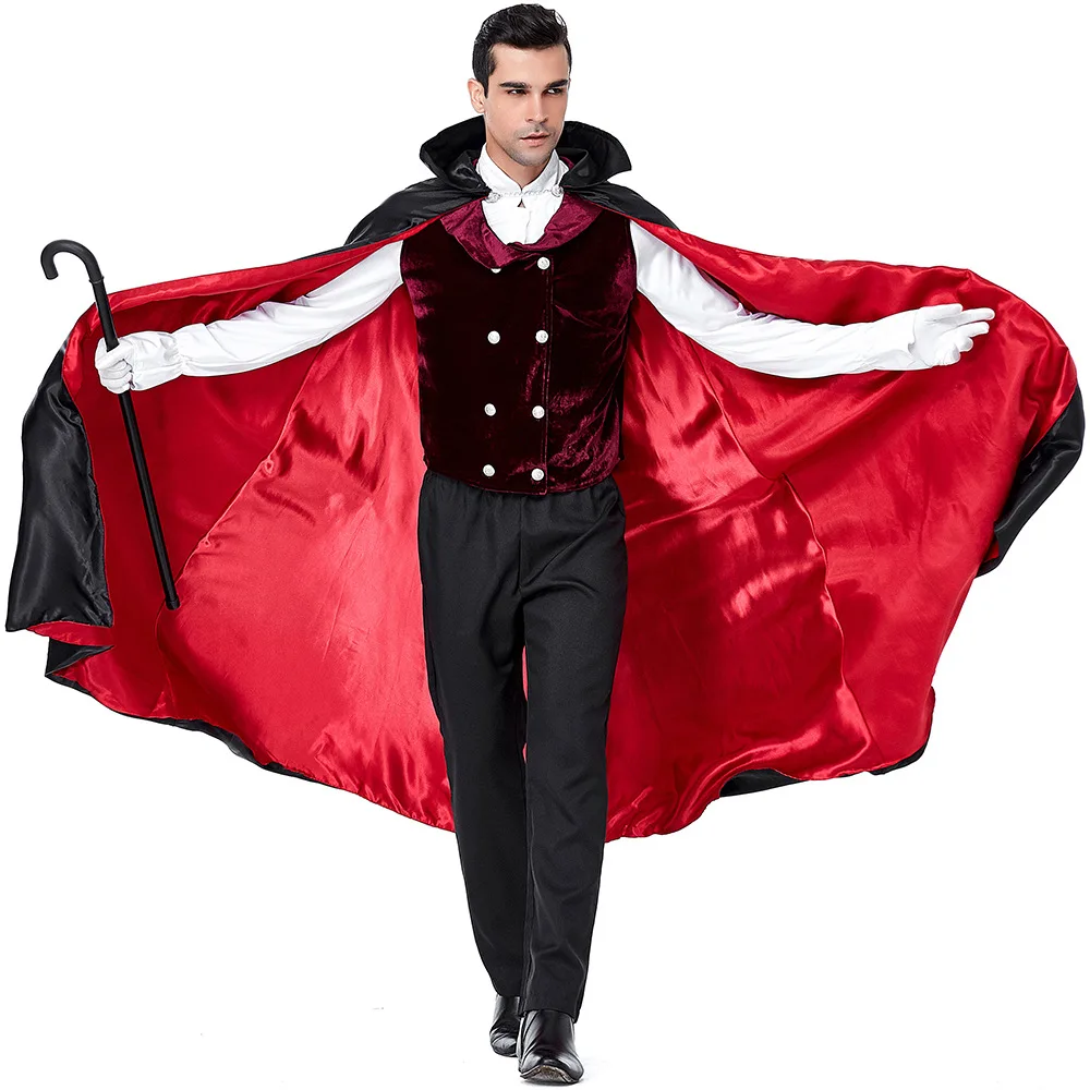 Halloween Middeleeuwse Retro Paleis Mannen Scary Vampire Cosplay Kostuum Mexico Dag Van De Dode Duivel Zombie Ghost Party Jurk