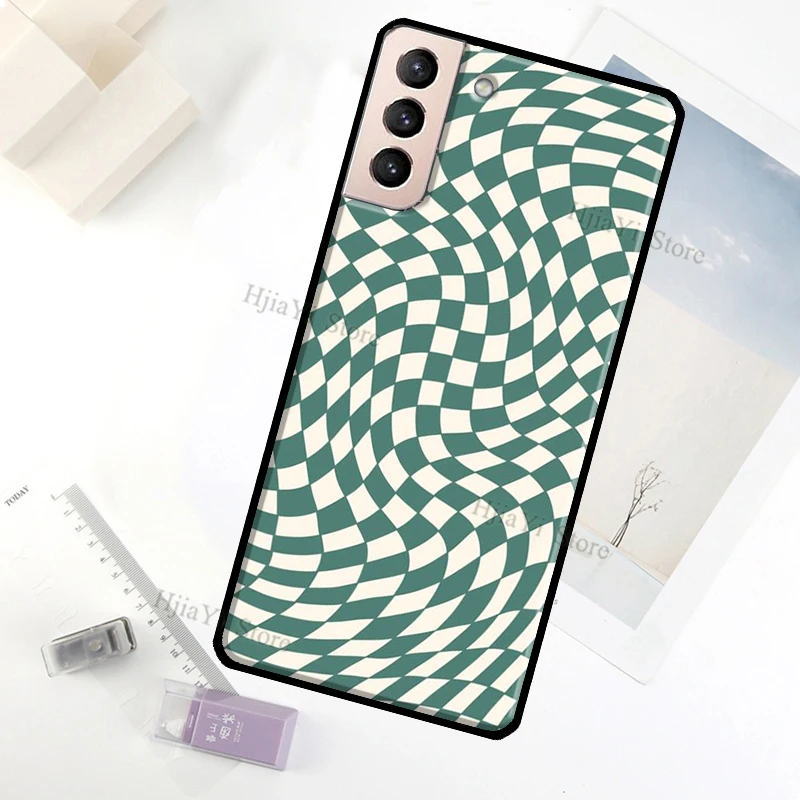 Crazy Checkered Case For Samsung Galaxy S23 Ultra Note 20 10 S9 S10 Plus S20 S21 FE S22 Ultra Phone Cover