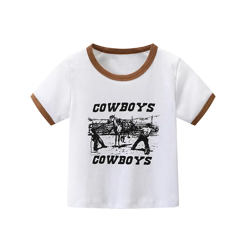 PUWD Y2K Cute Girl Cotton White O Neck Splicing Tees 2022 Summer Fashion Ladies Slim Chic T-Shirt Vintage Women Short Sleeve Top