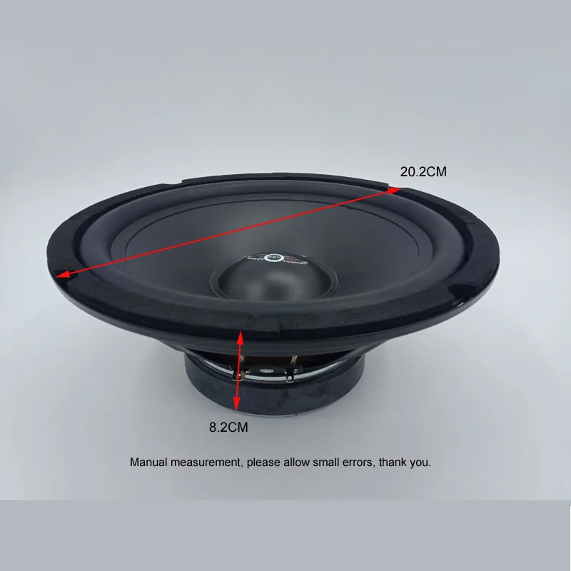 1pc  8 Inch Car Midrange Powerful 400W 4 Ohm Black Rubber Edge Injection Cone Woofer Universal Speakers