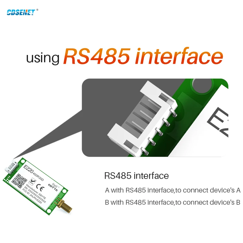 LLCC68 UART Wireless LoRa Module RS485 LoRa 433MHz 470MHz 30dBm 10km E220-400R30D CDSENET DIY Low Power Consumption GFP-T PPDL