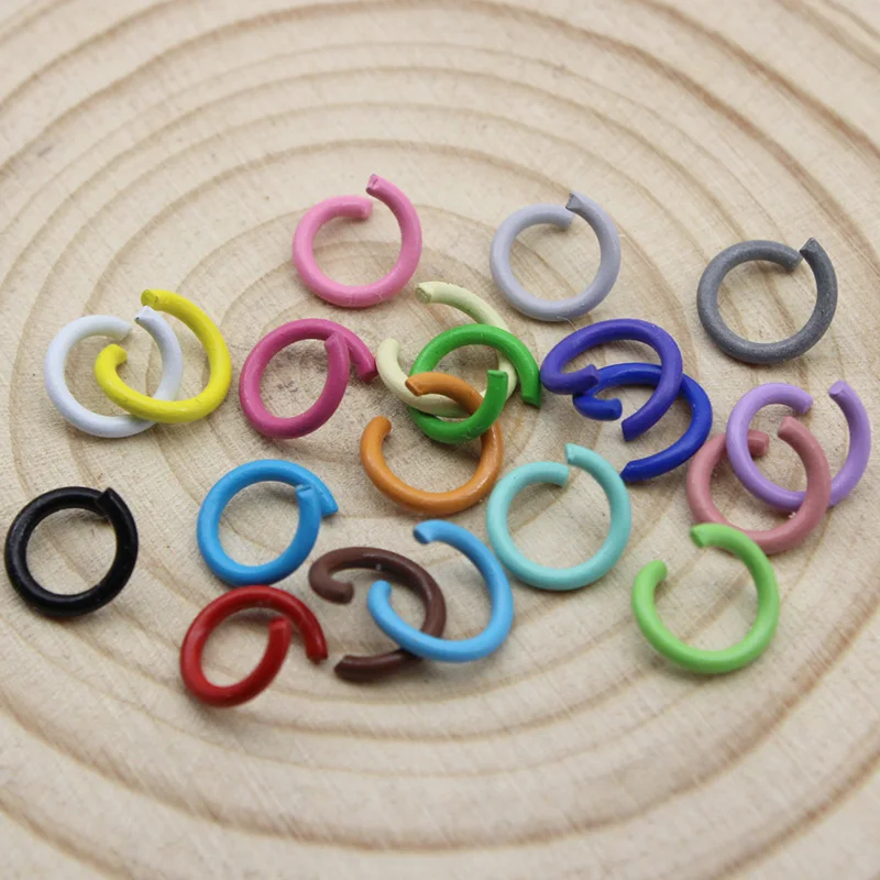 100pcs/lot 1.2x8mm Colorful Metal Round Open Jump Rings Split Rings Connectors for keyring key chains Diy Jewelry Making