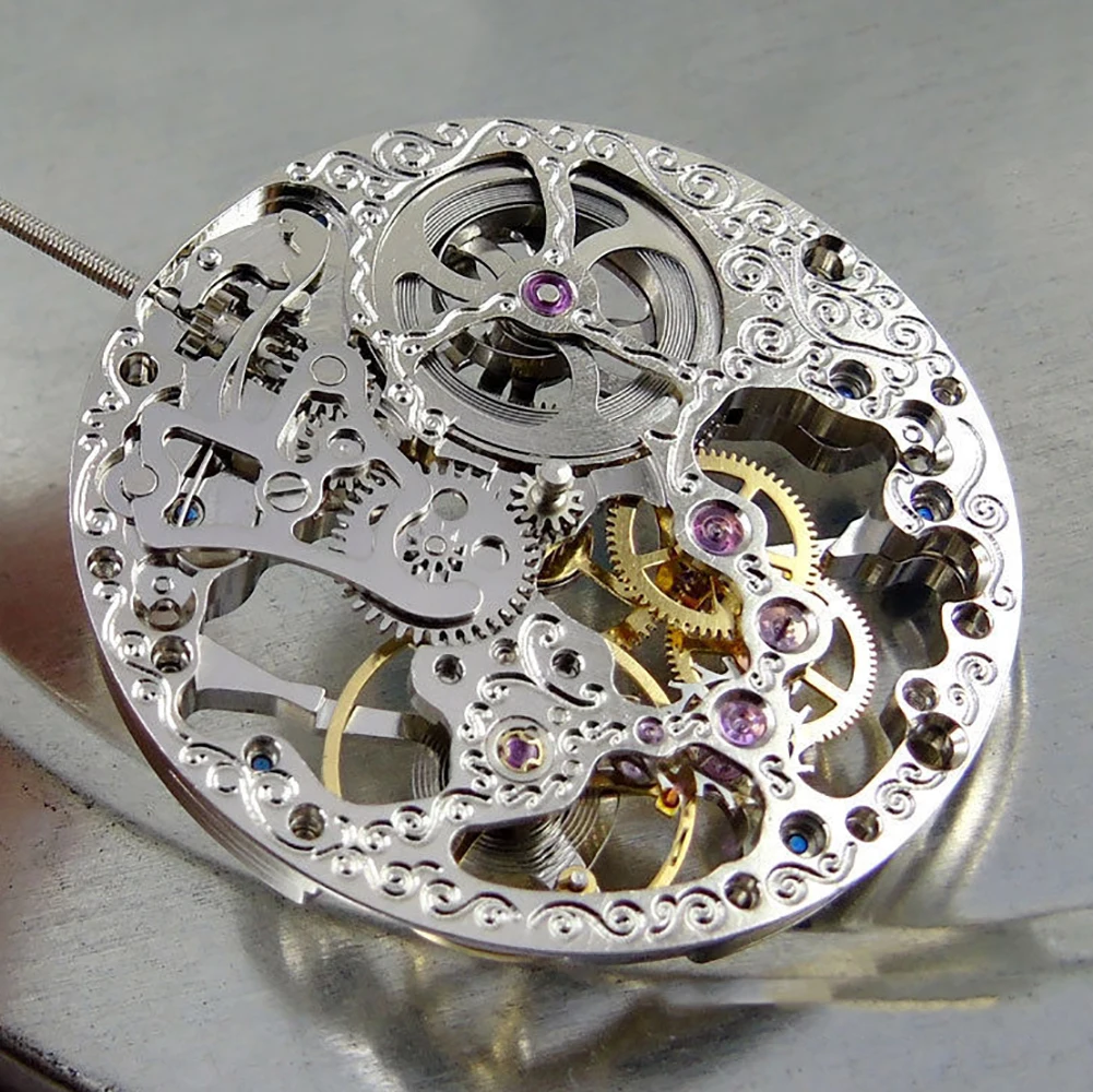 17 Jewels Carved Movement 6497 Watch Full Skeleton Hand-Winding Mechanical Movement For ETA 6497 Watch movement Repair parts