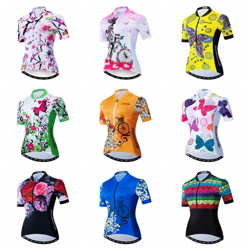 2020 Cycling jersey Women Bike MTB Top shirt Maillot bicycle racing Road Mountain girl cycle jersey Half zipper jersey summer