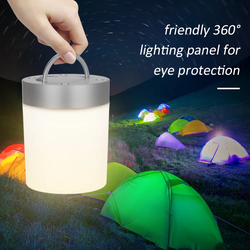 Night Light Portable USB Dimmable Warm White & RGB Touching Control Bedside Table Desk Lamps for Bedroom Living Room