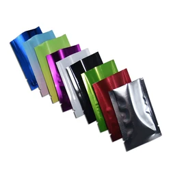 100 개/몫 Mylar 호일 가방 오픈 탑 열 밀봉 포장 파우치 캔디 커피 우유 분말 저장 진공 알루미늄 호일 식품 가방