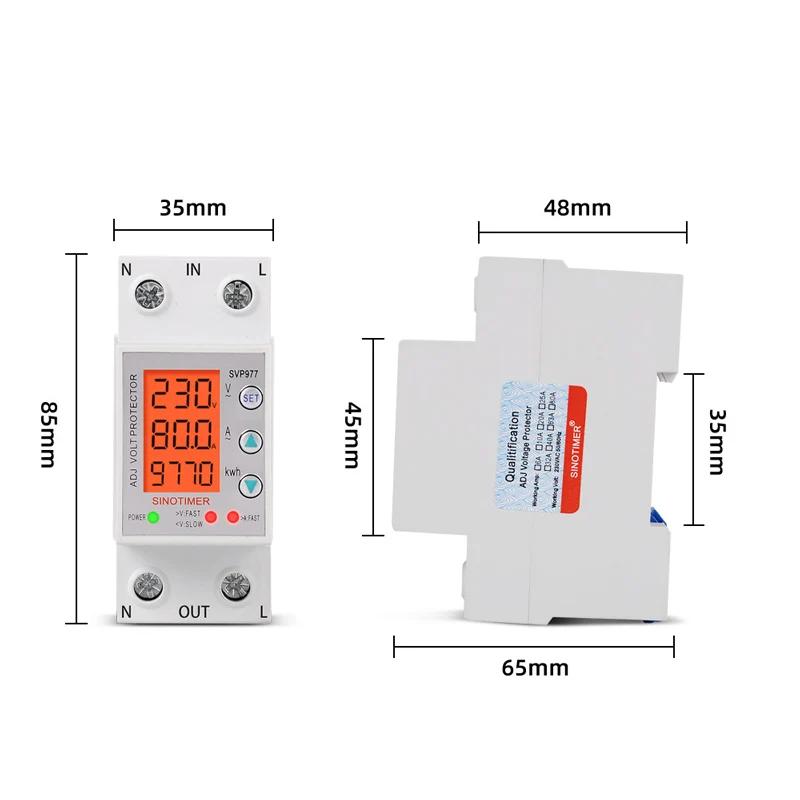Wyświetlacz LCD 3w1 220V regulacja nad i pod ochroną przekaźnik napięcia prąd urządzenie zabezpieczające woltomierz amperomierz energia kWh miernik