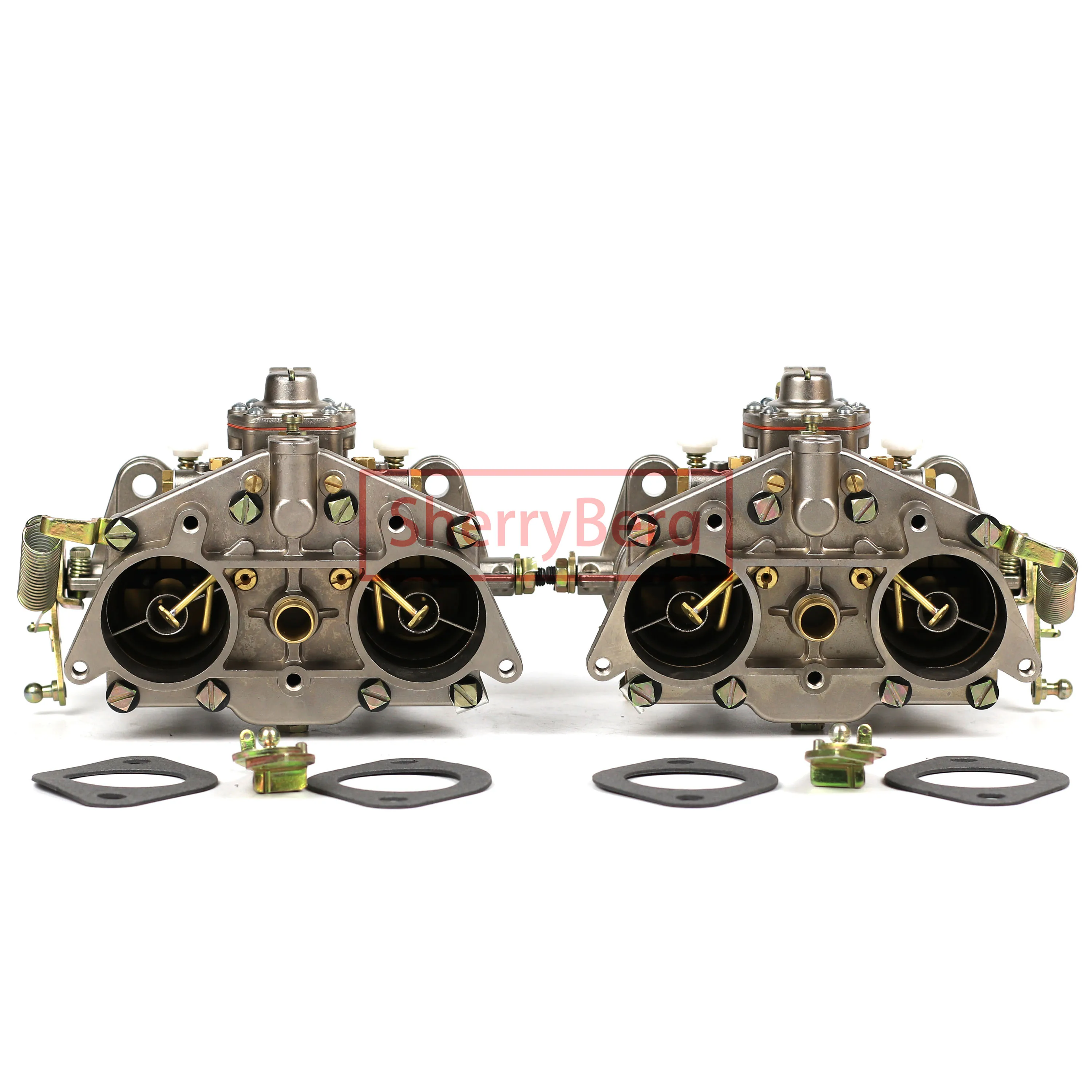 SherryBerg  Carburetor Chrome Carb Pair for PORSCHE 356/912 40 PII-4 Weber SOLEX CARBURETTOR TYPE 2PCS/SET LEFT & RIGHT  Vergaer