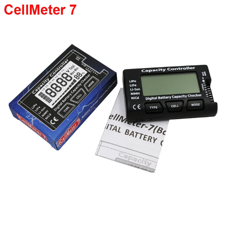 Digital Battery Capacity Checker RC CellMeter 7 For LiPo LiFe Li-ion NiMH Nicd