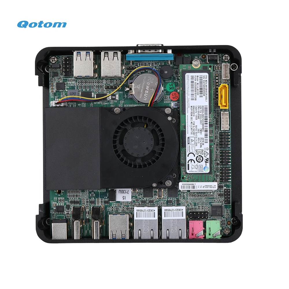 Qotom-Mini PC Core i3-7100U, procesador compacto integrado de i5-7200U, Dual LAN, X86