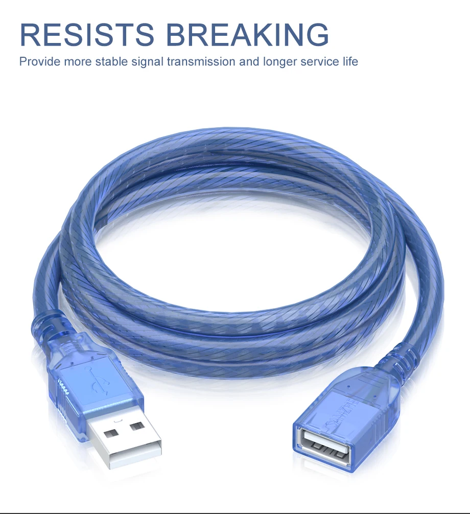 SAMZHE USB 2.0 Verlängerungskabel USB-zu-USB-Kabel 2.0 Stecker auf Buchse Verlängerungskabel Datenkabel für PC, TV, PS4, Computer, Laptop – Detail 8