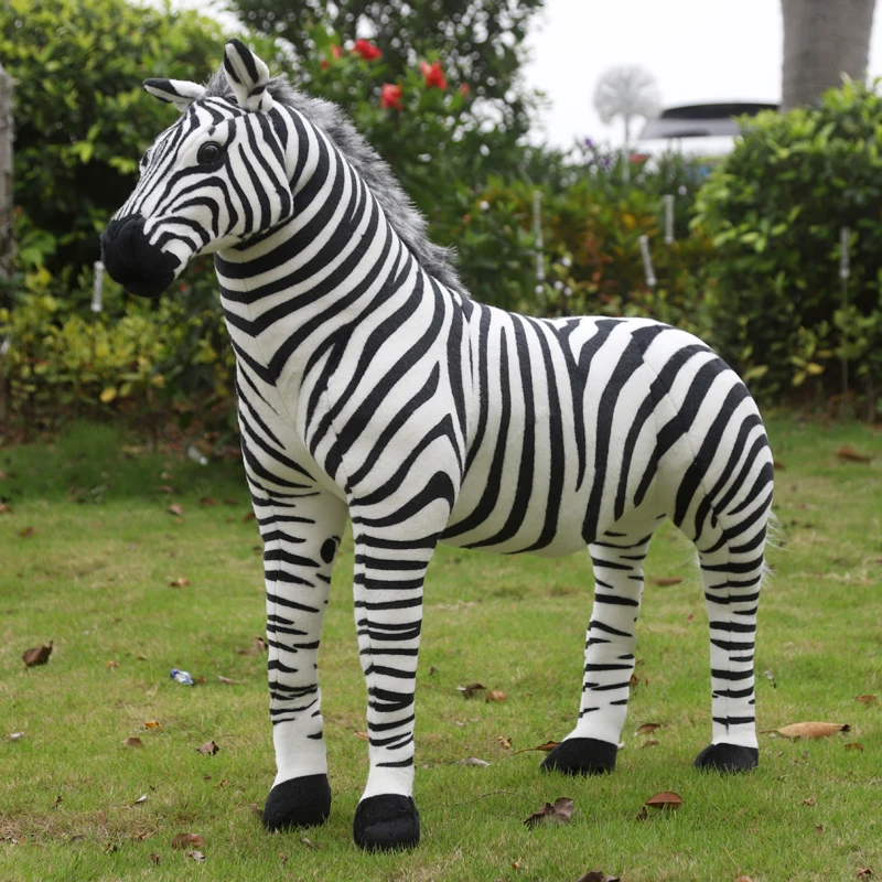 Dorimytrder 110 cm X 90 cm Grote Simulatie Zebra Knuffel Rijden Dier Gevulde Levendige Pop Grote Huis Decoratie DY61041