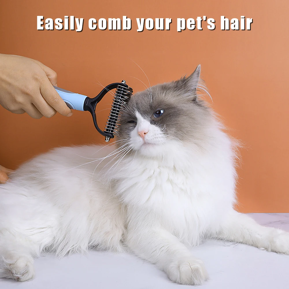 Pet Hair Remover Brush Dogs Fur Trimming For Matted Long Hair Curly Pet Deshedding Cat Brush Pet Grooming Tool