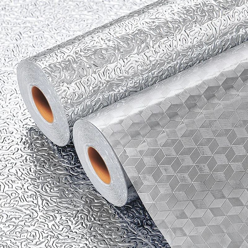 Autoadhesivo a prueba de aceite para pared de cocina, papel tapiz impermeable, resistente al fuego, película de alta temperatura, estufa, armario