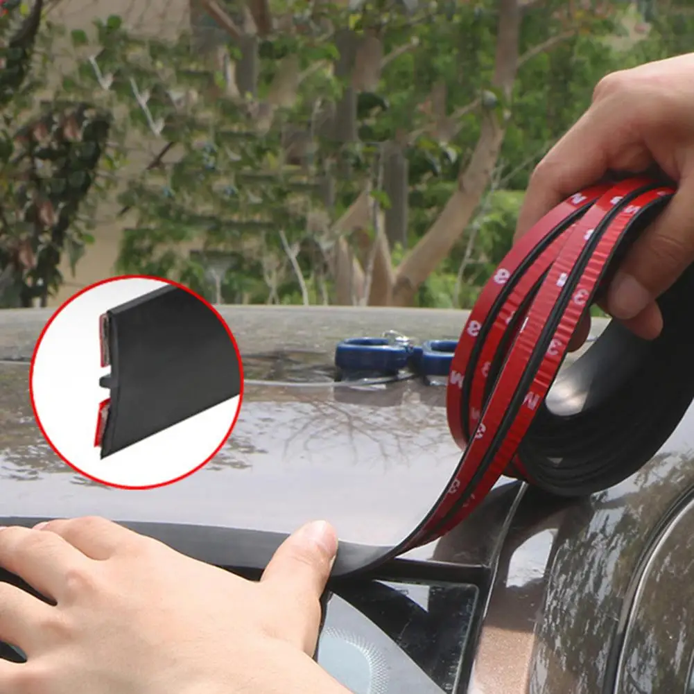 2M  T Shape Car Sealing Strip Rubber Auto Seals Edge Sealing Strip Windproof Roof Windshield Car Sealant Protector Strip Sealant