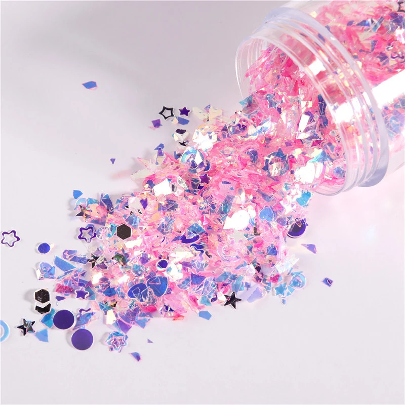 500g Crystal Sequins Mixed Shape Star Heart Moon Bling Flakes Sequins Paillettes for Resin Expoy Art Wedding Decor