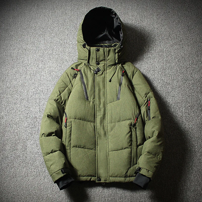 2019 Nieuwe Stijl Outdoor Korte donsjack 1987-Witte eendendons Jeugd Hooded Dikke Warme Jas Koude Beschermende Kleding