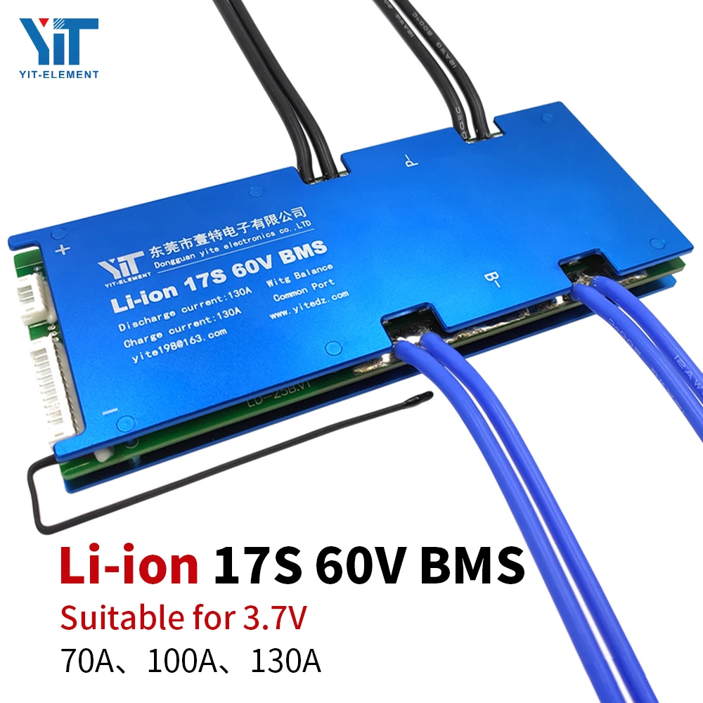 17S BMS 60V 3.7V lithium battery protection board temperature equalization overcurrent protection PCB 70A 100A 130A