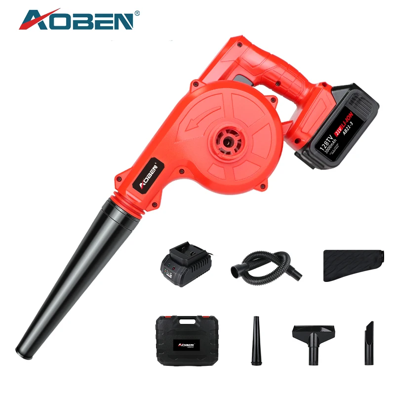 AOBEN 21V Cordless Electric Air Blower Blowing and Vacuum Dual Use Wireless Blower Computer Dust Collector Car Vacuum Cleaner