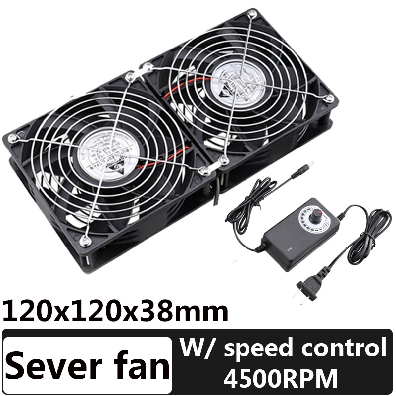 

Gdstime 120mm 4500RPM Fan cooling With controller 12cm 12V 220V Btc Machine Chassis Workstation Cabinet Radiator Server fan 38mm