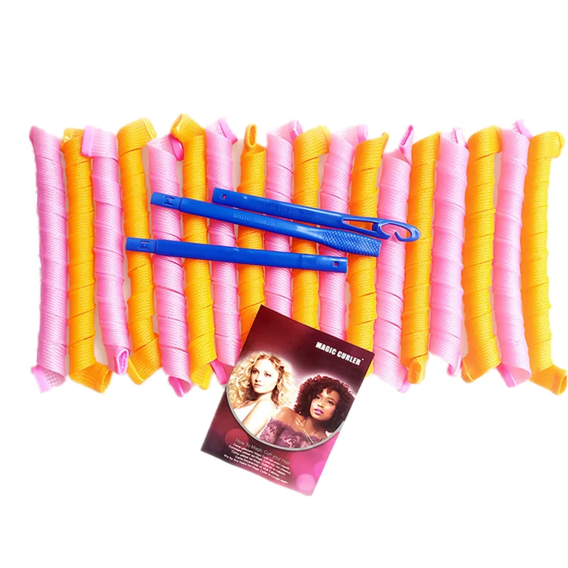 18pcs 65*2.5cm Magic  hair roller set  Plastic Curler No Heat Wave Hair Curlers as you seen on TV