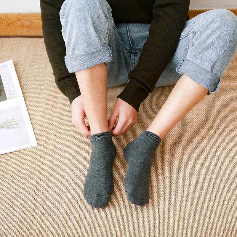 Chaussettes d'été en maille de coton pour hommes, 5 paires/lot, décontractées, respirantes, à la mode, noires et blanches, de haute qualité