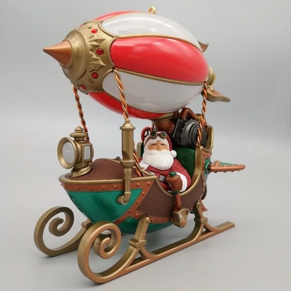 New Special Die-cast Metal Santa Claus Spaceship Home Display Collection Furnishings Can Be Lit Lol Toys For Children