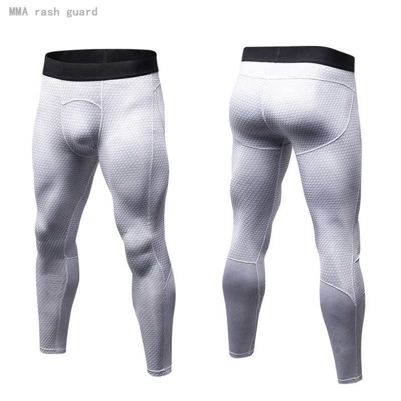 Mallas deportivas de compresión para hombre, ropa interior larga blanca para ciclismo, entrenamiento de gimnasio, pantalones de secado rápido, capa Base cálida, primera capa de invierno