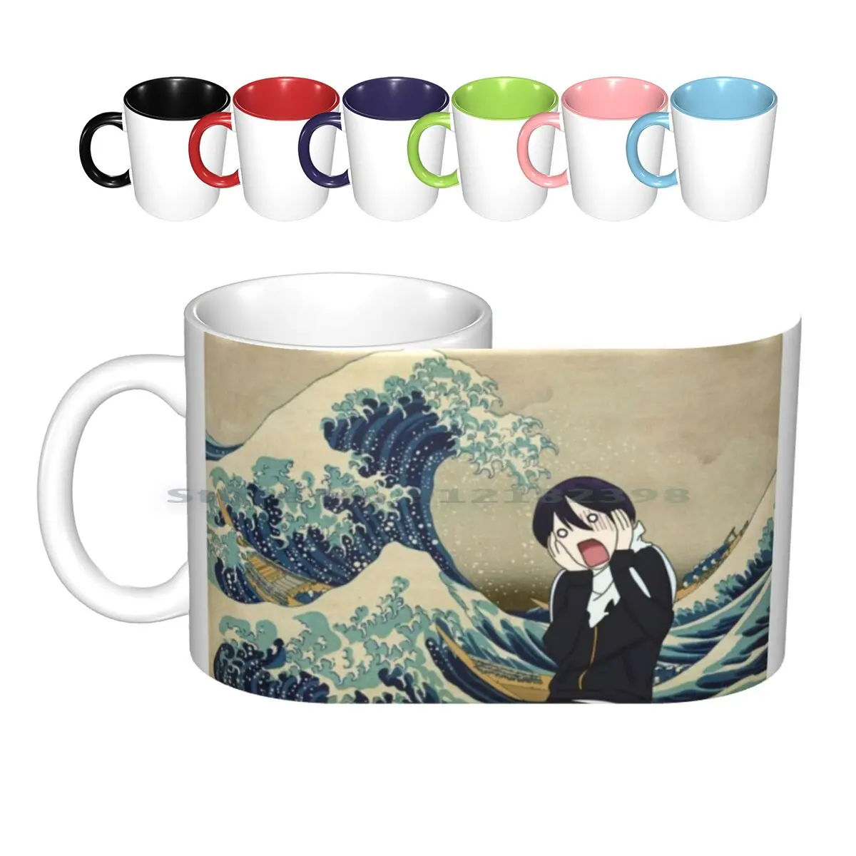 Kanagawa & Yato Ceramic Mugs Coffee Cups Milk Tea Mug Yato Japanese Anime Noragami Noragami Aragato Nature Hiyori Yukine God