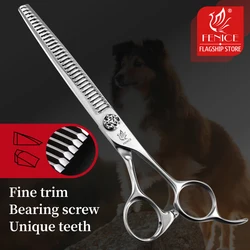 Fenice JP VG10 Steel 7 inch Pet Dogs Gromming Scissors Fine Trim Bearing Screw Thinning Shears Pet Cutting Tools