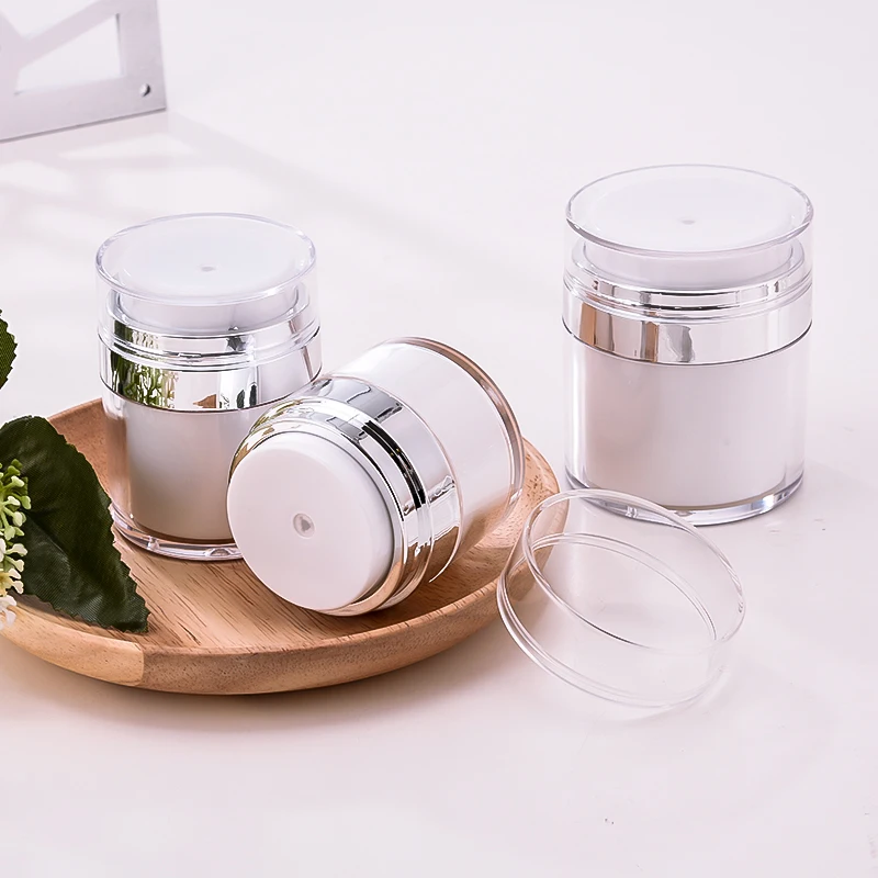 Luxury Facial Cream Jars 15G 30G 50G Acrylic Cosmetic Airless Serum Lotion Pump Containers Makeup Case Refillable Bottle 6pcs