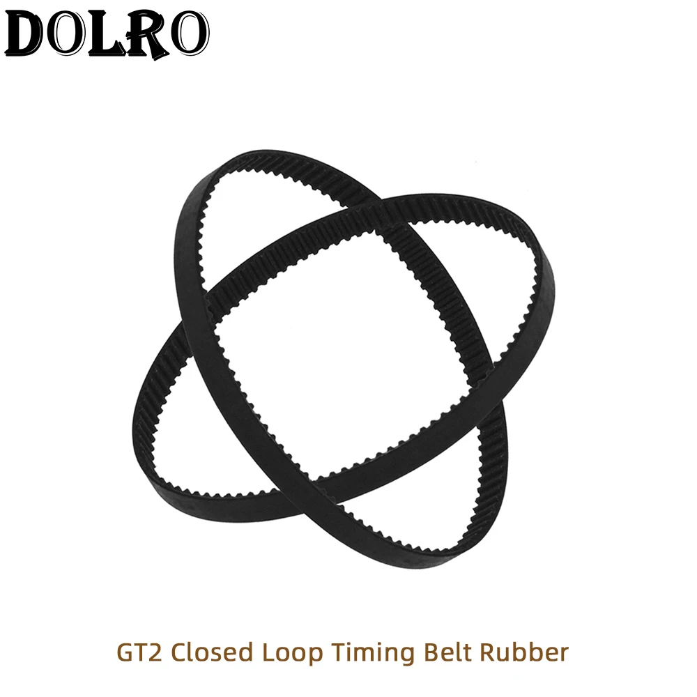 3D Printer Parts GT2 Closed Loop Timing Belt Rubber 2GT 6mm 110 112 122 158 200 232 280 300 400 610 852mm Synchronous Belts Part