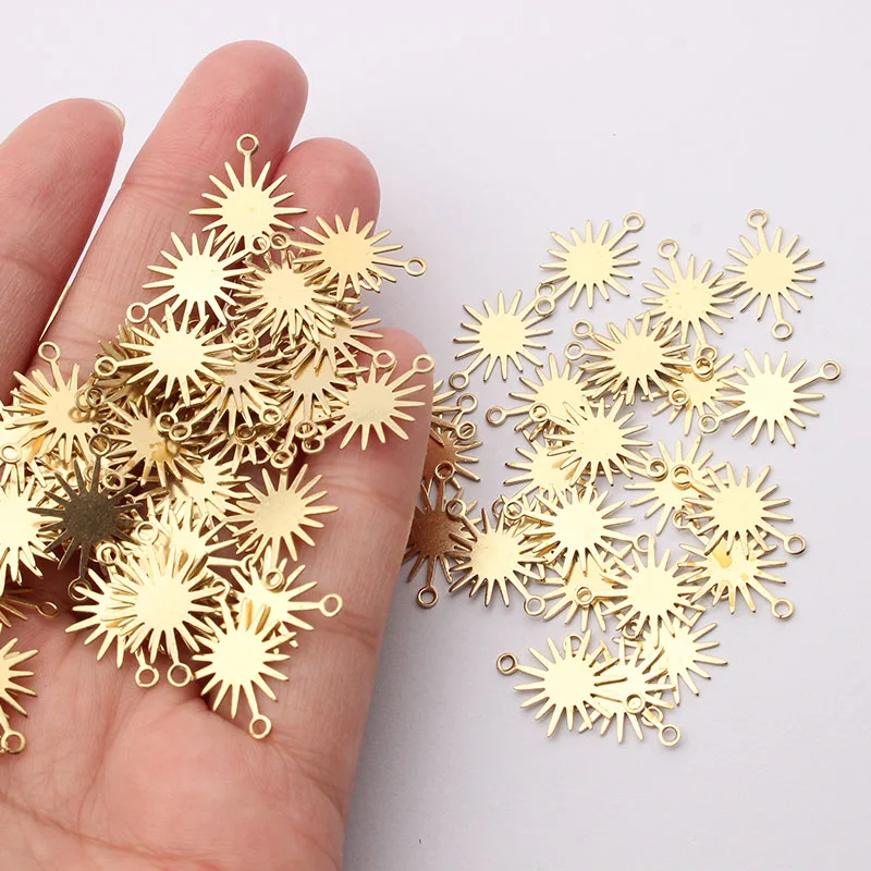 

5-40Pcs Raw Brass Sun Flower Charms Sunflower Pendant Connector For DIY Necklace Dangles Earring Jewelry Making Supplies