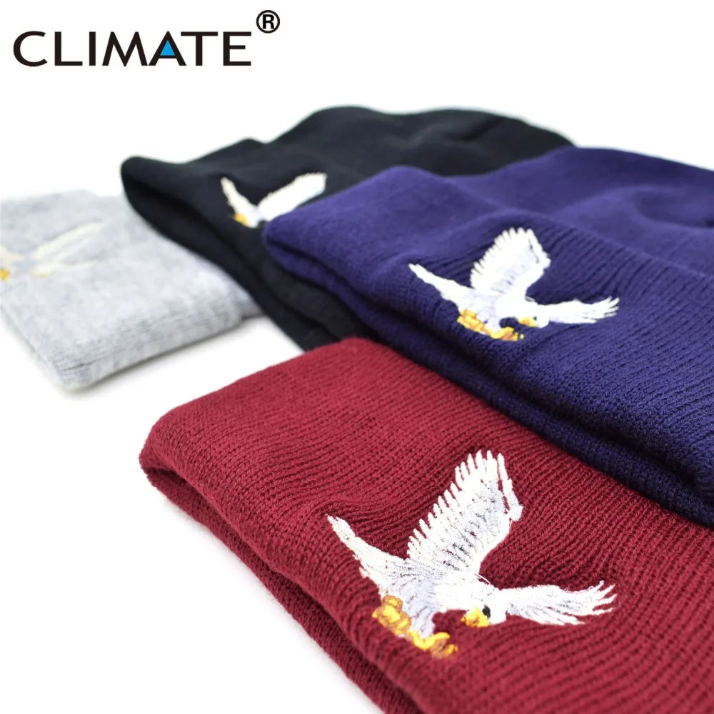 CLIMATE Eagle Beanie Hat Men Women Winter Warm Beanie Hat Warm Winter Soft Knitted Beanies Hat Cap for Adult Men Women