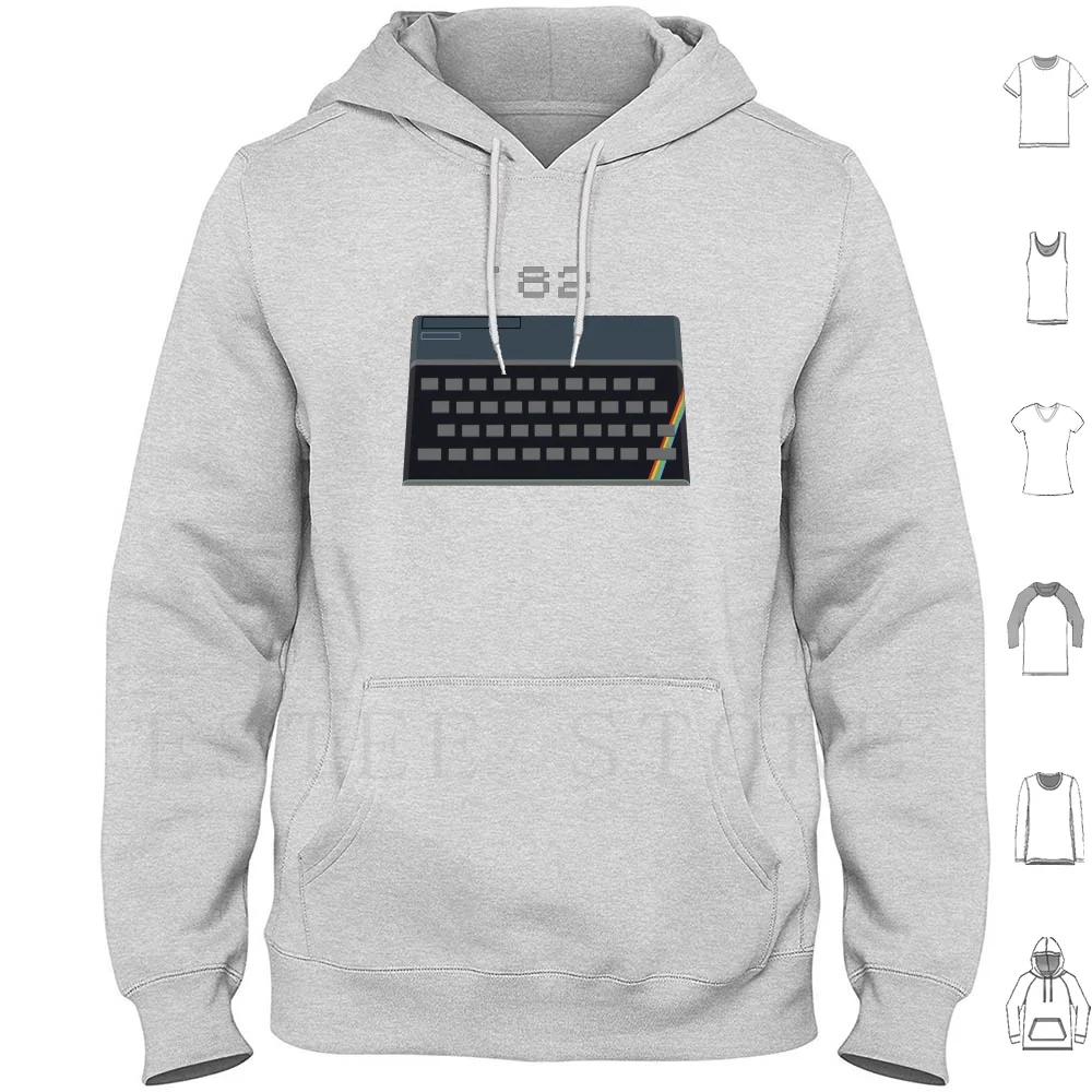 Spectrum-Now In (Clashing) Sudadera con capucha de colores y manga larga Spectrum Zx82 Zx 82 Zx82c Zx 82c Zx Spectrum Retro Retro Gaming