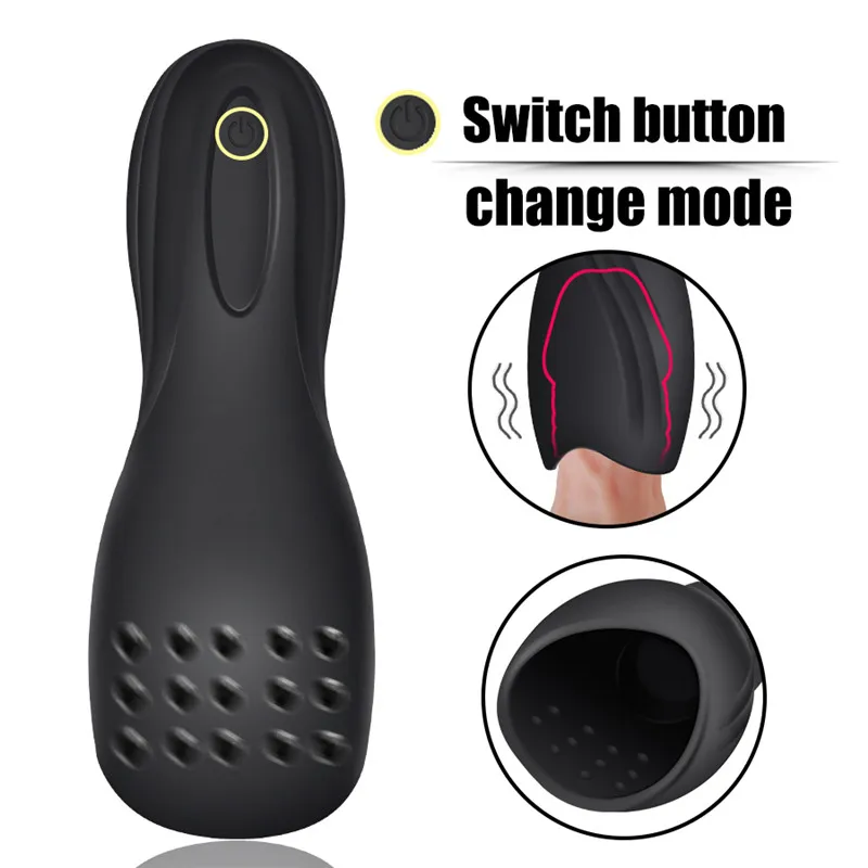 10 Modes Penis Delay Trainer Male Masturbator Vibrator Automatic Vaginal Oral Climax Glans Stimulate Massager Sex Toys For Men