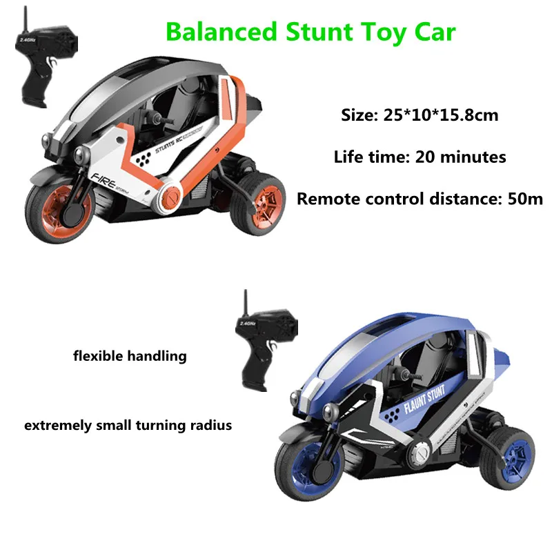 

Balanced Stunt Toy Car 2.4Ghz Racing Motorbike Flexible Handling 20 Minutes RC Distance 50m 15H/KM Outdoor Toys Kdis Gifts