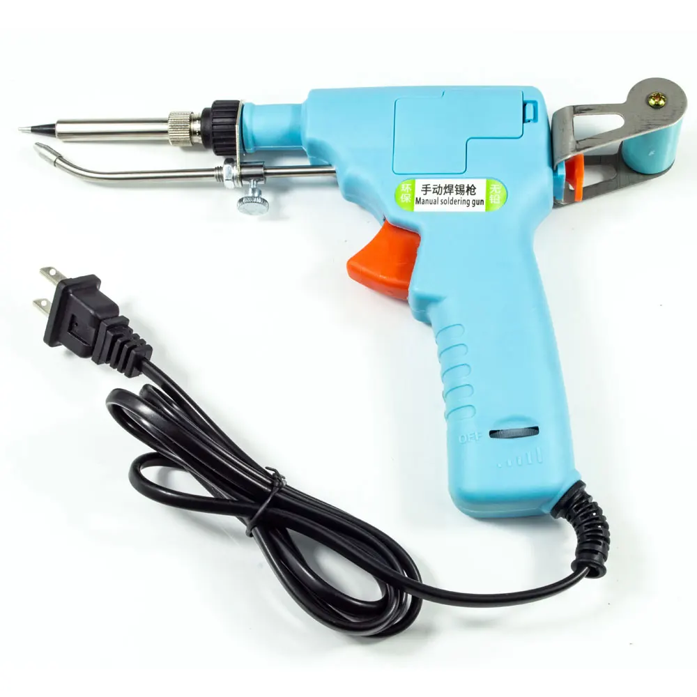 Manual Soldering gun kit 110V 220V 60W tin soldering iron kit automatic send tin tool internal heating type gun for electronics