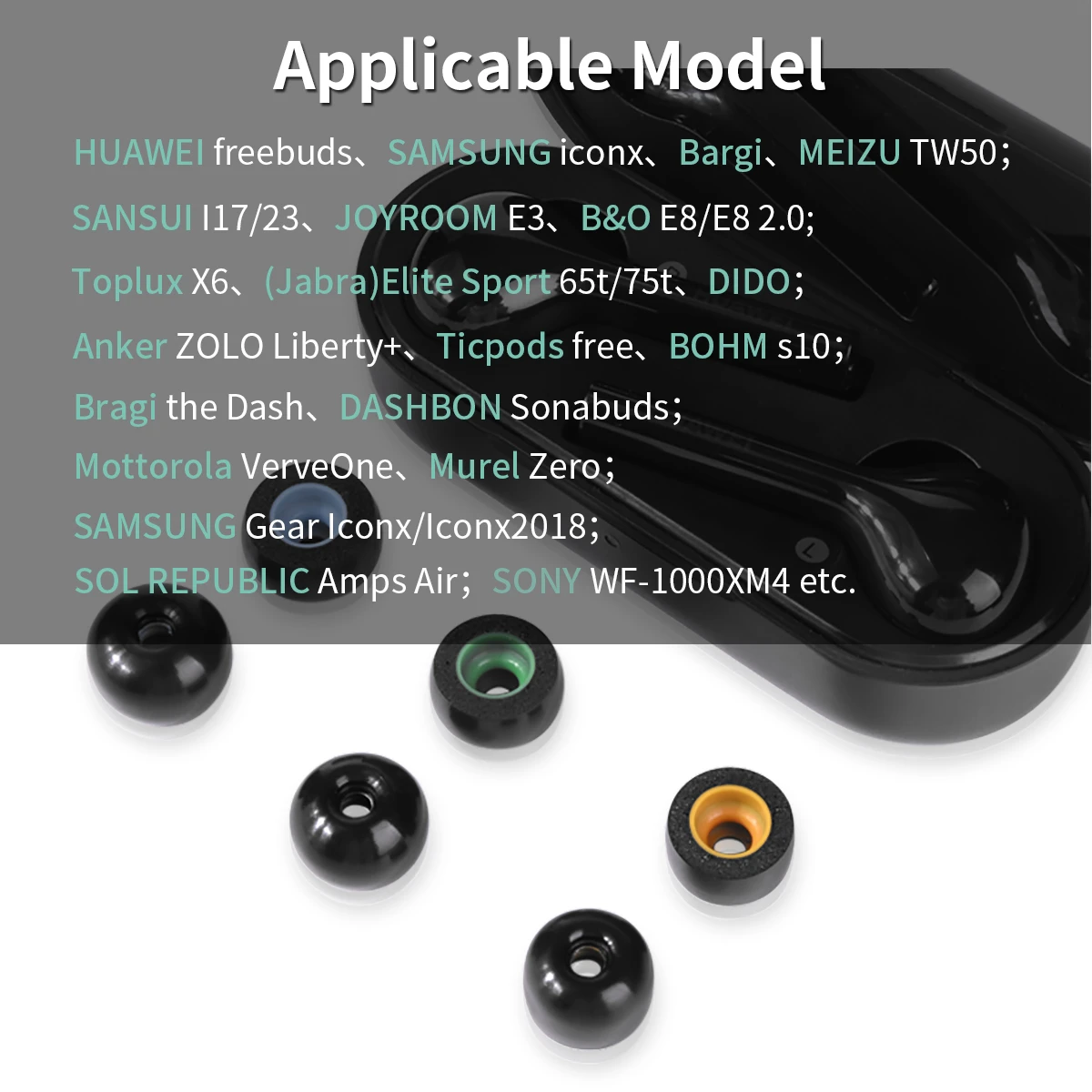 Memory Foam Ear Tips for Creative Outlier Air V3 Eartips SANSUI I17 Earbuds Tips Anker SoundСore Liberty 3 Pro Noise Reducing