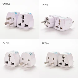 1pc Universal EU UK US GER AU CHN Plug Adapter European Germany Australia China Power Plug Socket White Travel Converter Plug