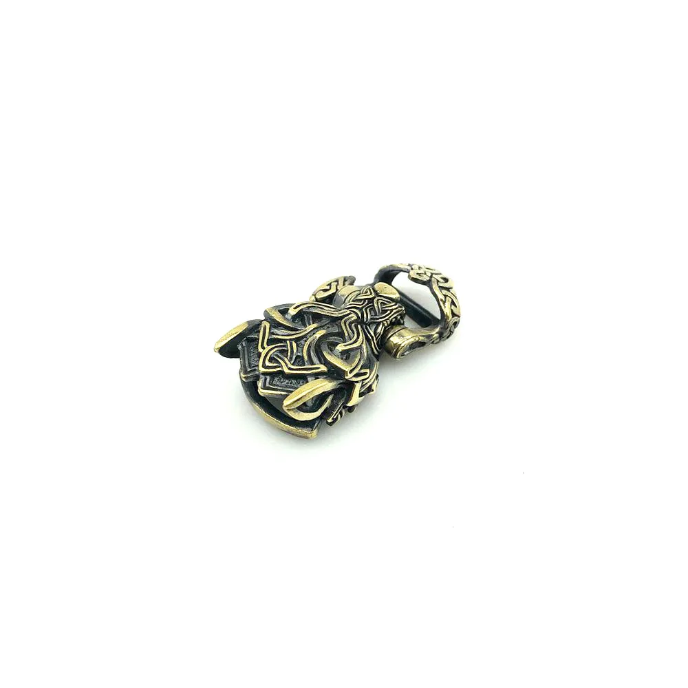 EDC Outdoor Tool DIY Accessories For Bracelet Weaving Paracord Multifunction Buckle Brass Wolf Head / Dropshipping